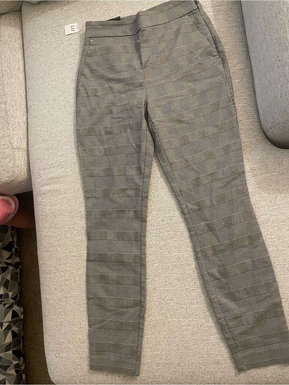 Plaid Slim Trousers - Black & White
